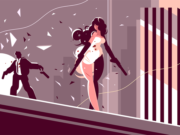 Attractive girl spy with gun character enemy shoot gun spy girl agent.png