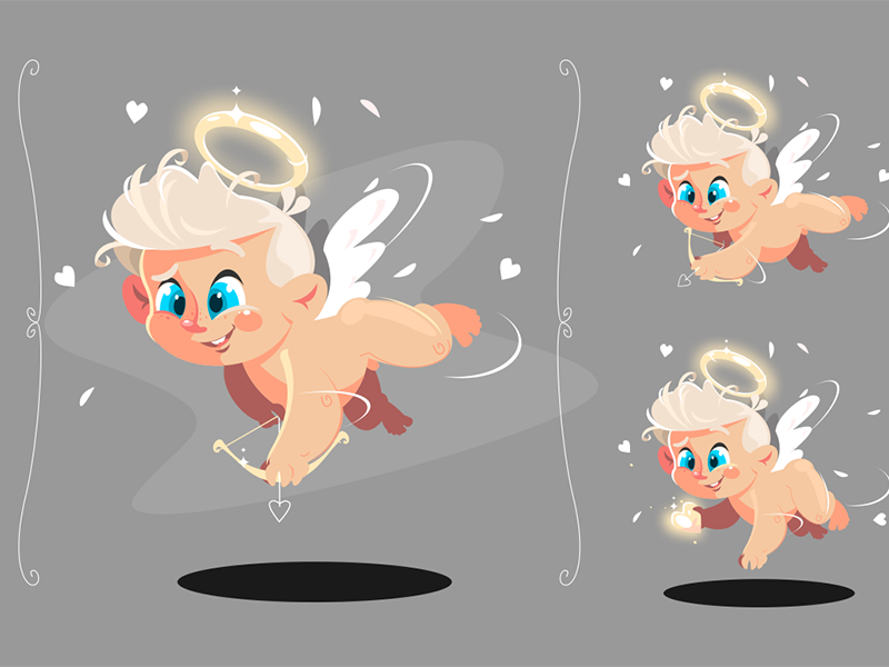 Baby angel flying with white wings kit8 flat vector illustration chara.png
