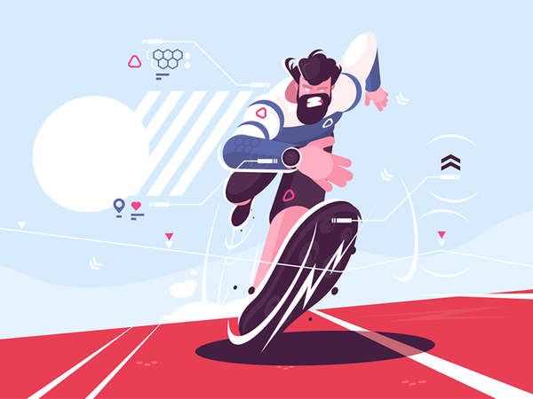 Bearded dude running fast on stadium watch sport man stadium running d.png