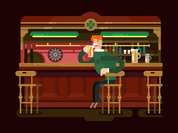 Beer pub bar cafe chair drink man character pub beer illustration vect.jpg