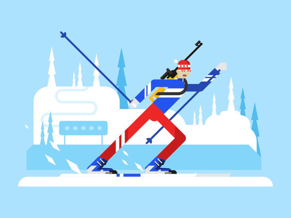 Biathlon winter ski character man sport biathlon illustration vector f.png