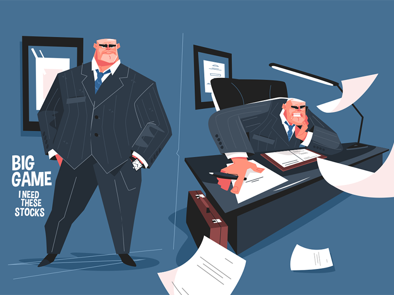 Big boss on workplace kit8 flat vector illustration character sit man.png