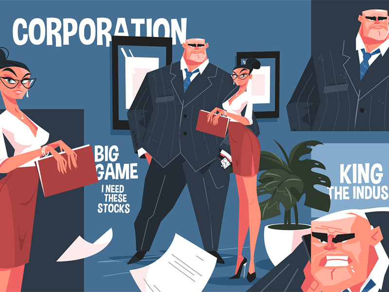 Big corporation boss kit8 flat vector illustration character secretary.png
