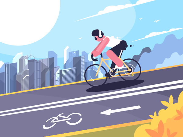 Bike Lane character cyclist bicycle sport track road bike illustration.png