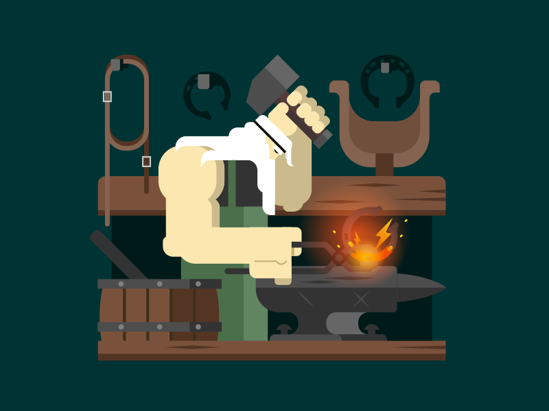 Blacksmith smith tool worker hummer character blacksmith illustration.png