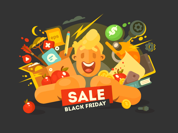 Black Friday Sale discount black friday sale character illustration ve.png