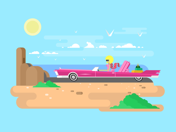 Blonde in cabriolet ocean coast car cabriolet character woman girl blo.png