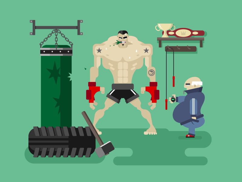 Boxer character gym fighter boxing training boxer box illustration vec.png