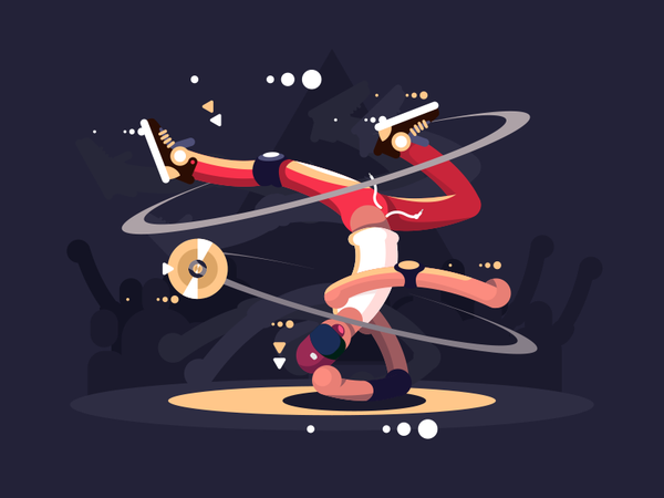 Breakdancer upside down man dance stage breakdancer character illustra.png