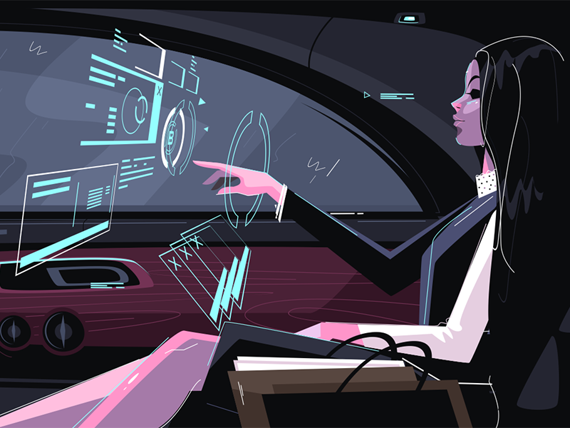 Businesswoman in car kit8 flat vector illustration character vehicle s.png