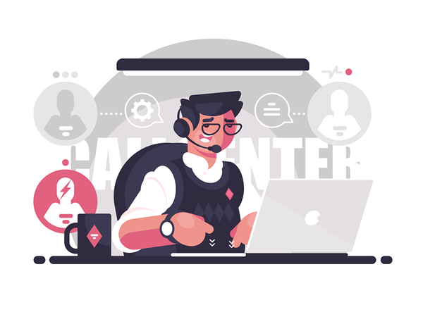 Call center employee character people help works man young workplace e.png
