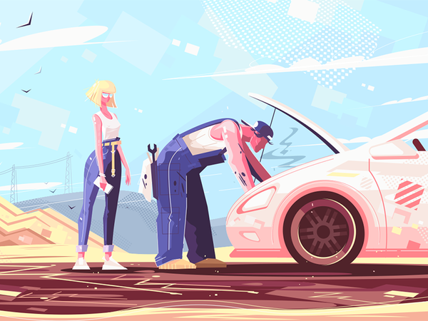 Car repair assistance character woman man mechanic assistance repair c.png