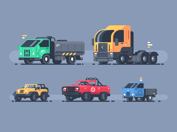 Cars logistics transport suv jeep truck car illustration vector flat k.png