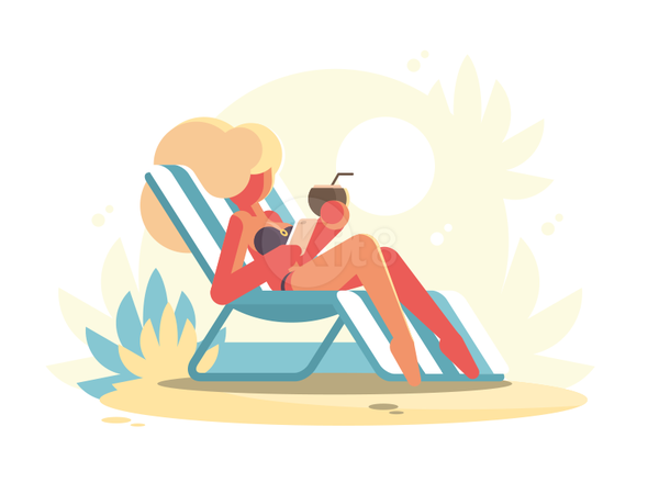 Chaise longue girl drink woman girl character travel chaise longue voc.png