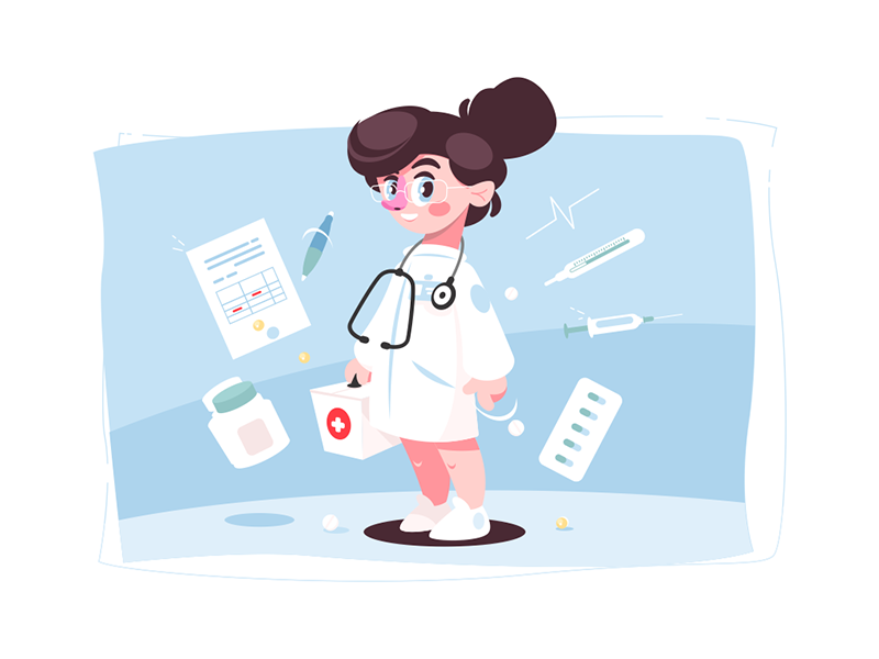 Cheerful female doctor kit8 flat vector illustration character woman s.png