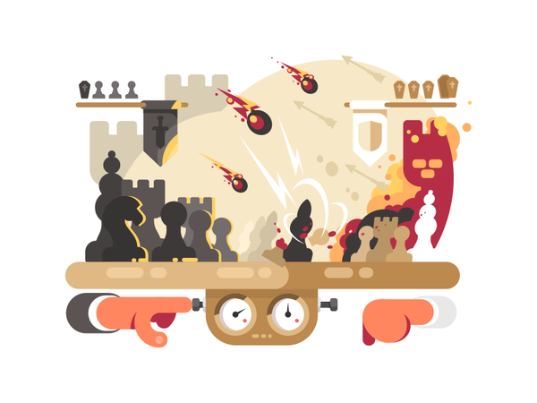 Chess battle play strategy board chess battle game illustration vectro.png