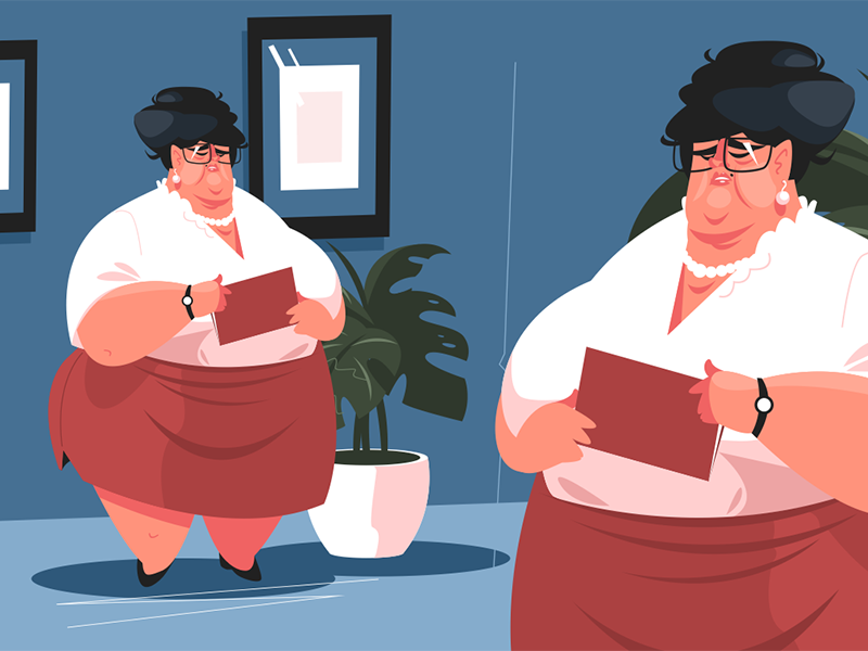 Chief office secretary kit8 flat vector illustration character skirt c.png