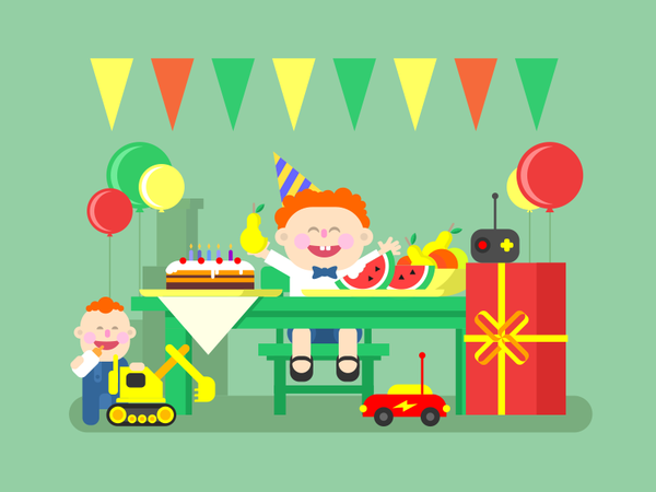 Child birthday child cake box prezent play toy birthday kid illustrati.png
