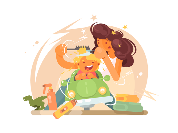Children barber salon trim childhood hairdresser kid hair boy barber i.png