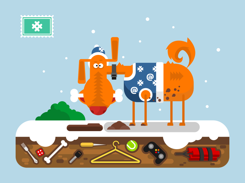 Christmas cartoon dog fun comic xmas new year christmas dor illustrati.png