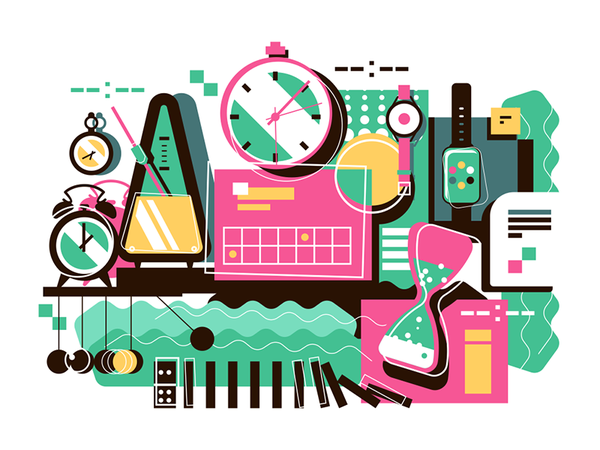 Collection of different time devices abstract background sandglass clo.png
