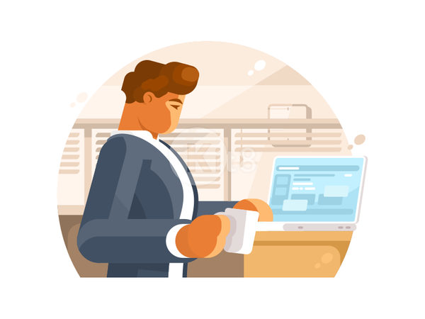 Confident businessman young laptop adult man office workplace confiden.png
