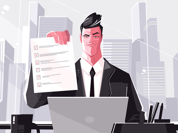 Confident man with checklist kit8 flat vector illustration character c.png