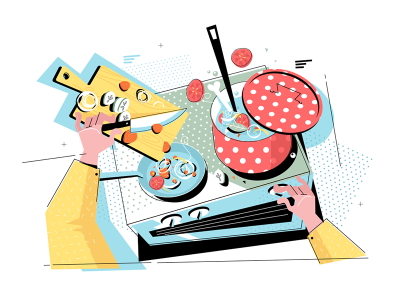Cooking on the stove stove process cooking veggies sliced pan kit8 fla.png