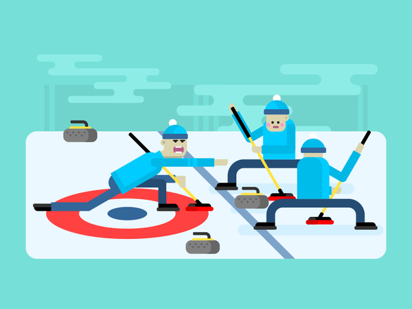 Curling winter game play character winter curling game sport illustrat.png