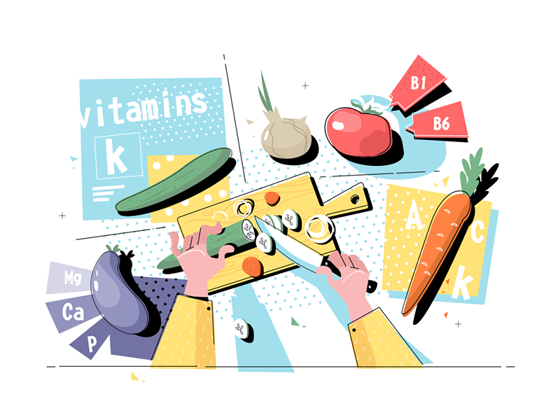 Cutting vegetables on table top view kit8 flat vector illustration tab.png