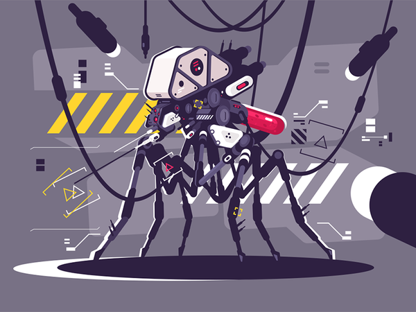 Cybernetic robot mosquito drone character drone futuristic flying cybo.png