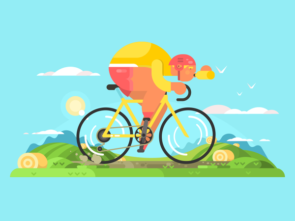 Cyclist workout ride character cycle cyclist bike sport illustration v.png