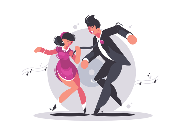 Dances character retro performer couple girl dance guy illustration ve.png