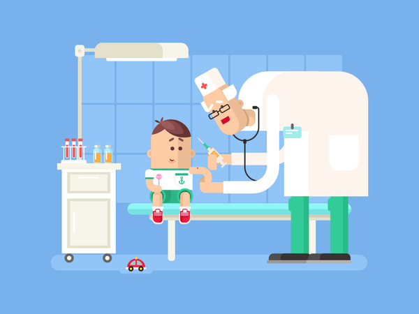 Doctor doing child vaccination vaccination child doctor illustration v.png