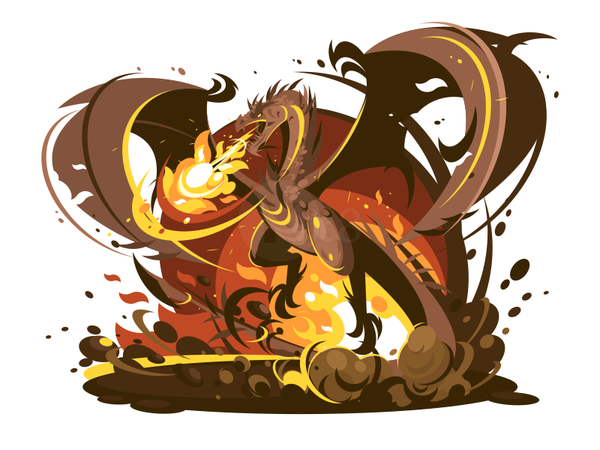 Dragon wings fire dragon character illustration vector flat kit8.png
