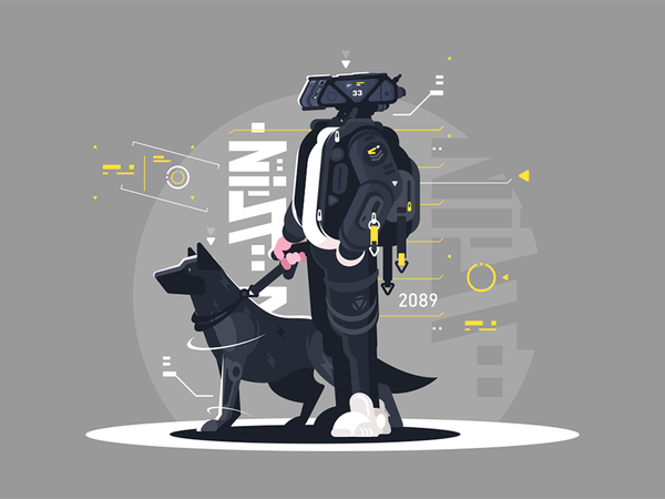 Drone dude walking with dog character robot dog walking dude drone kit.png