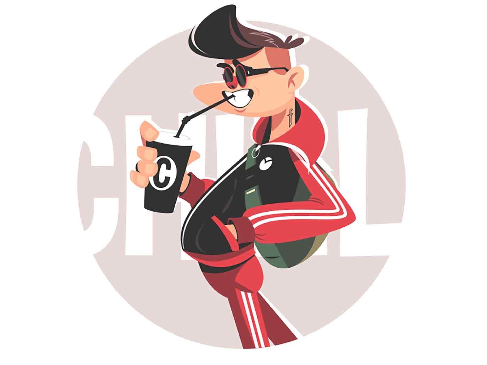 Dude with coffee cup people guy kit8 haircut tatoo smile stand sunglas.jpg