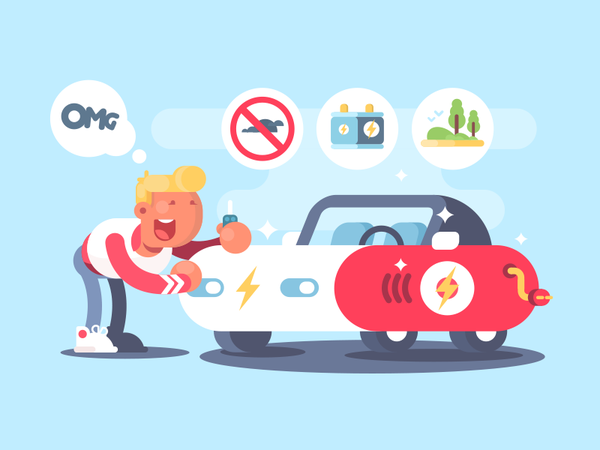 Electric car auto green automobile transport owner vehicle car electri.png