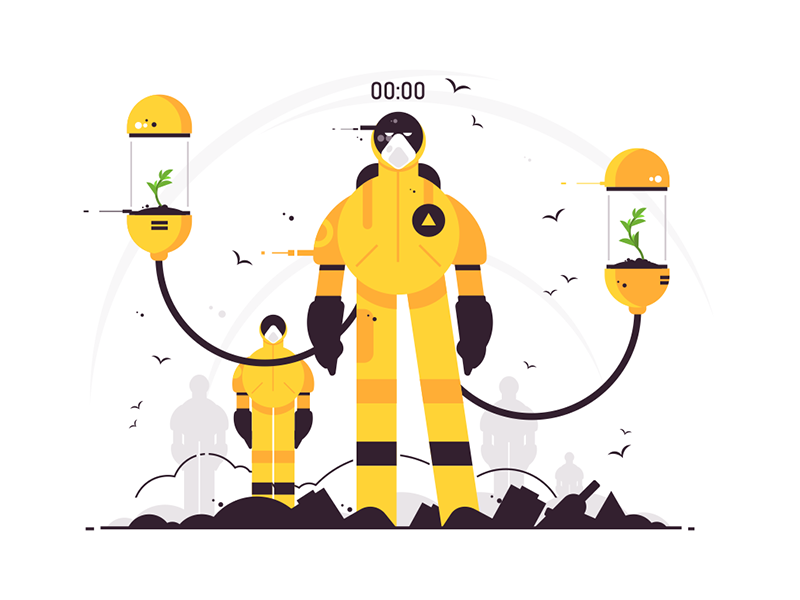 Environmental, sanitary and antiviruses protect character kit8 flat ve.png
