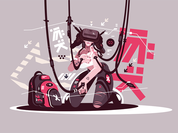 Excited girl in virtual reality character technologies future woman cy.png
