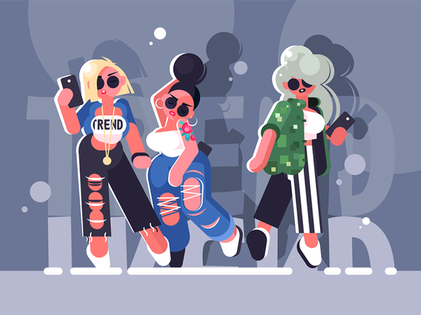 Fashionable girls glasses black woman fashion modern hipster girl fash.png
