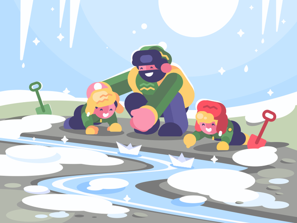 Father with children launches boats character father float children pa.png