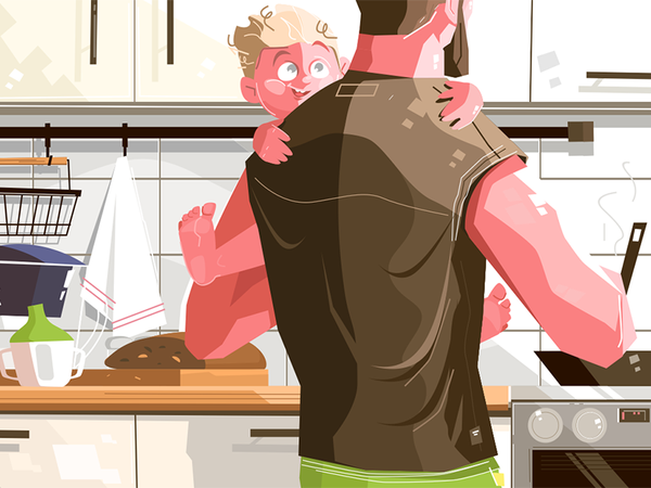 Father with kid kit8 flat vector illustration character child cooking.png
