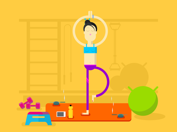 Fitness yoga exercise girl sport fitness yoga illustration vector flat.png