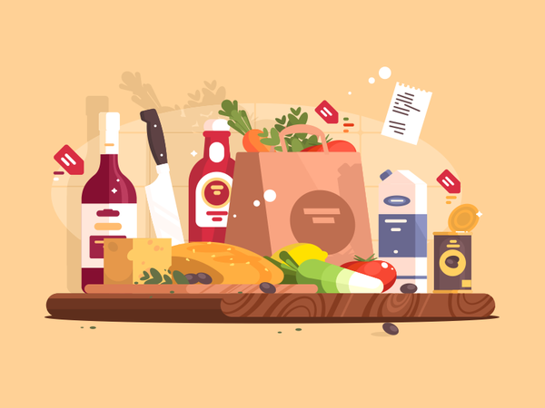 Food ingredient milk sauce olive wine package cooking food illustratio.png