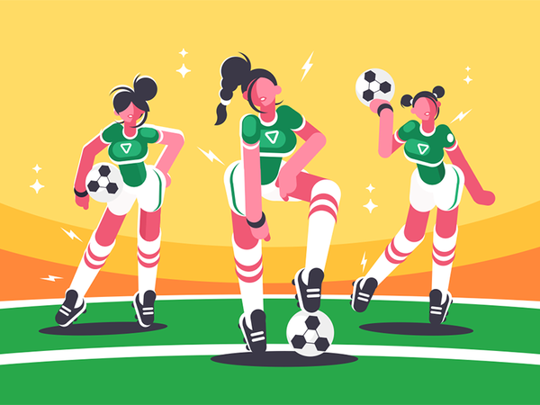 Football woman team character game sport soccer ball team woman footba.png