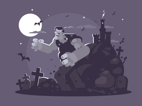 Frankenstein character night monster halloween frankenstein illustrati.png