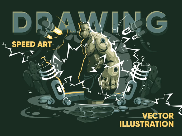 Frankenstein like - Speed Art Drawing vector illustration kit8 vector.png