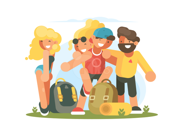 Friends boy guy girl friends school character people illustration vect.png