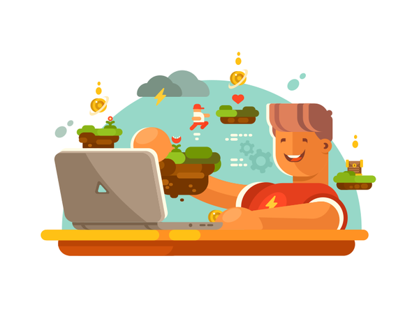 Game modeler digital modern design modeler technology model game illus.png